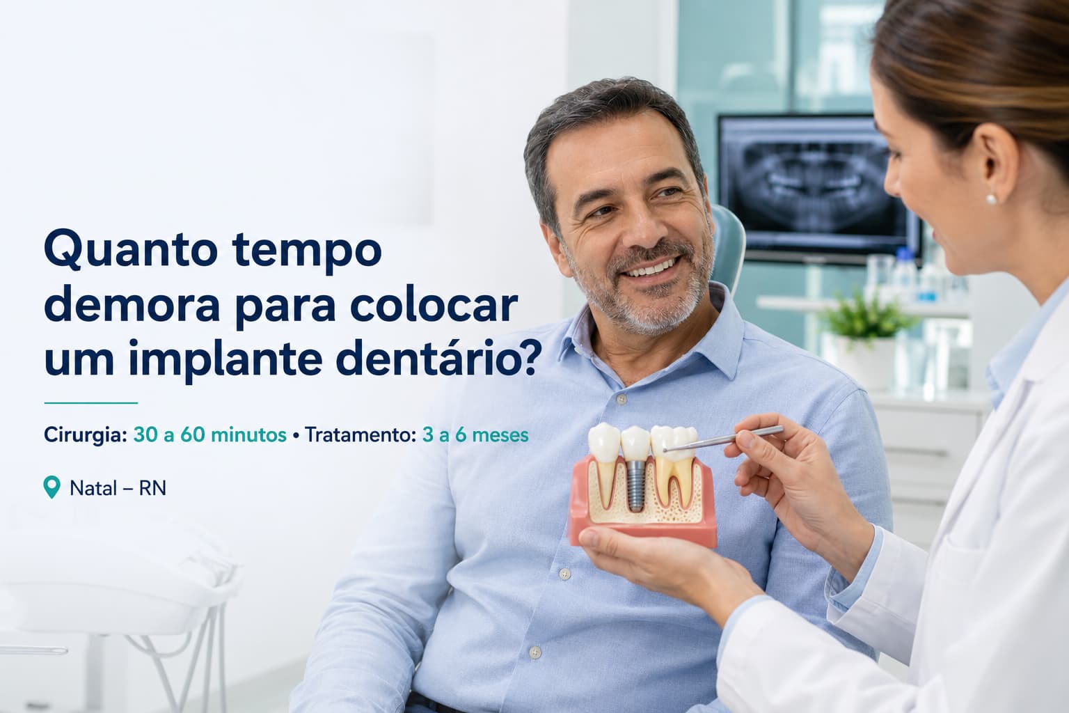 Quanto tempo demora para colocar um implante dentário?